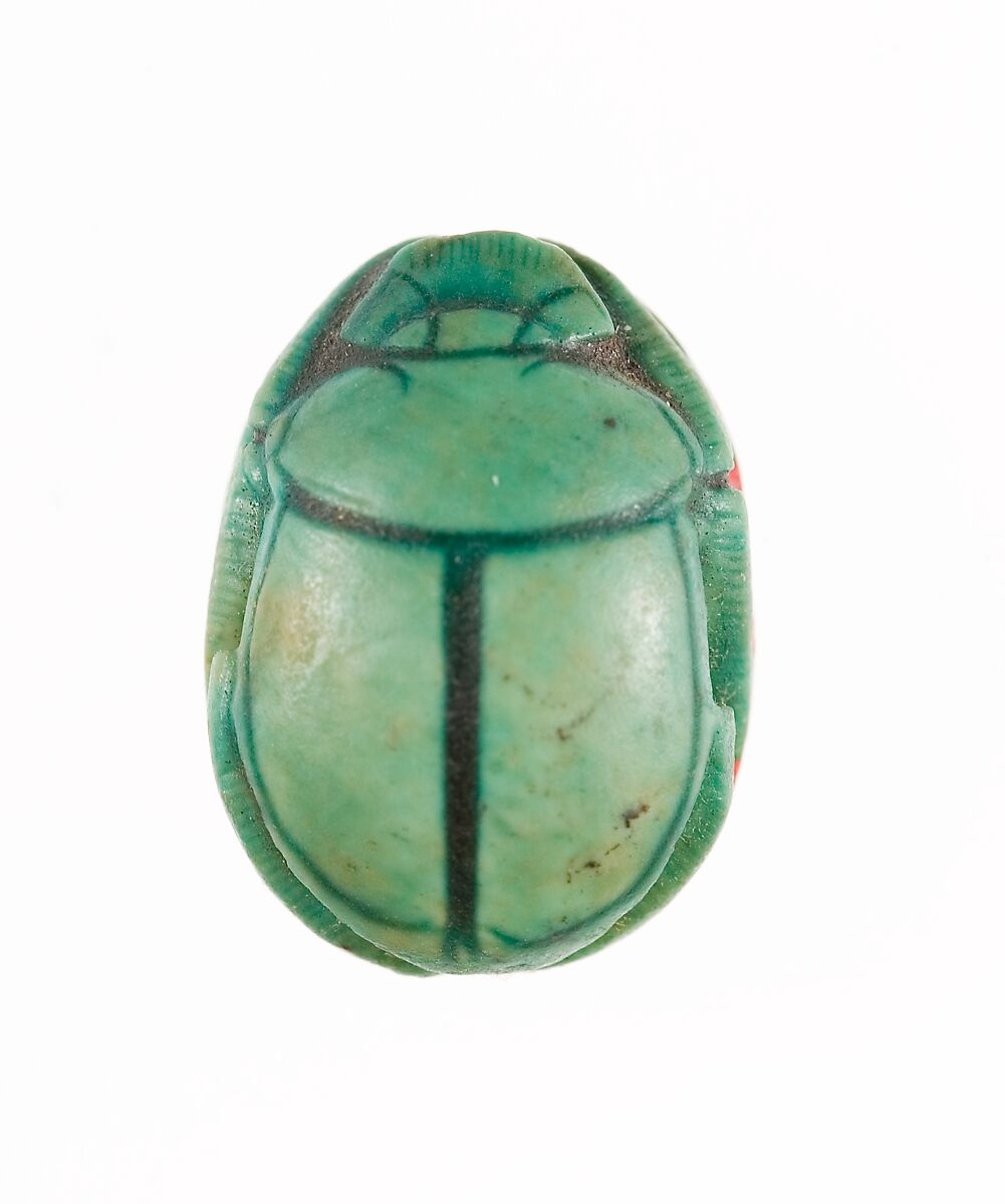 Scarab Inscribed with the Name of the God Amun-Re, Steatite (glazed)