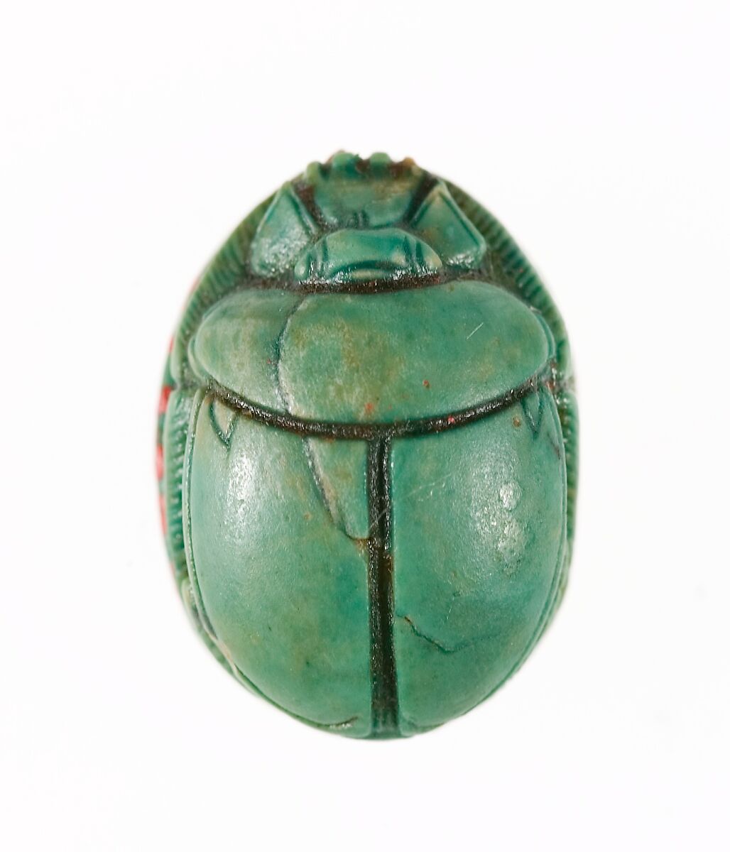 Scarab Inscribed with the Name of the God Amun-Re, Steatite (glazed)