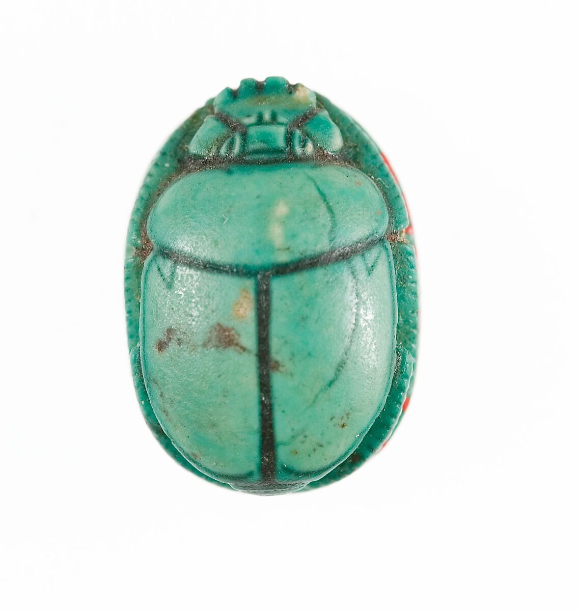 Scarab Inscribed with the Name of the God Amun-Re, Steatite (glazed)