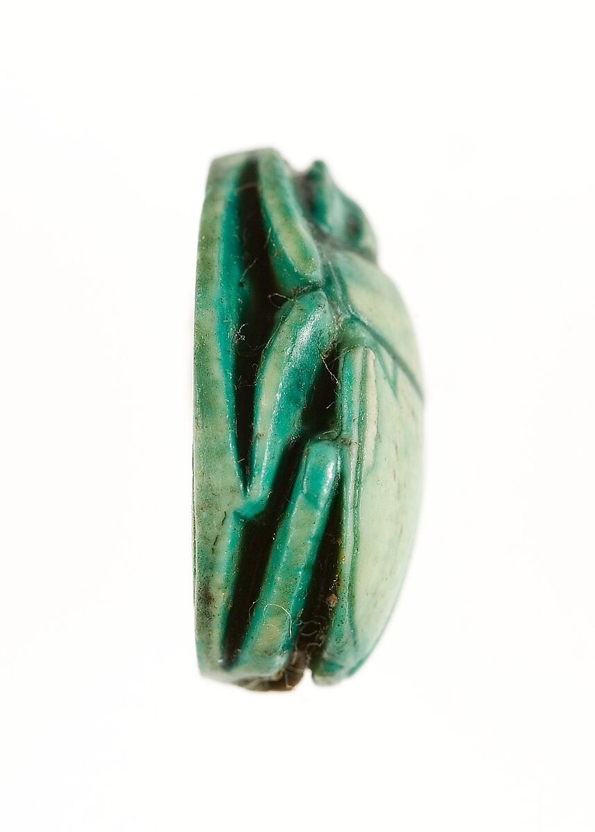 Scarab Inscribed with a Geometric Pattern, Steatite (glazed)