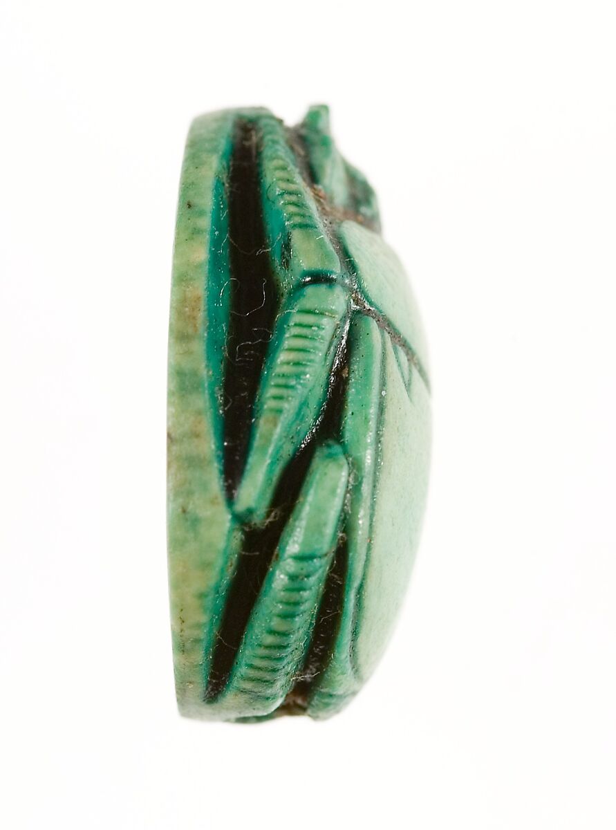 Scarab Inscribed with a Geometric Pattern, Steatite (glazed)