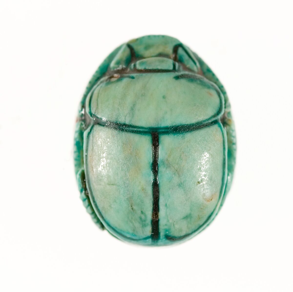 Scarab Inscribed with a Geometric Pattern, Steatite (glazed)