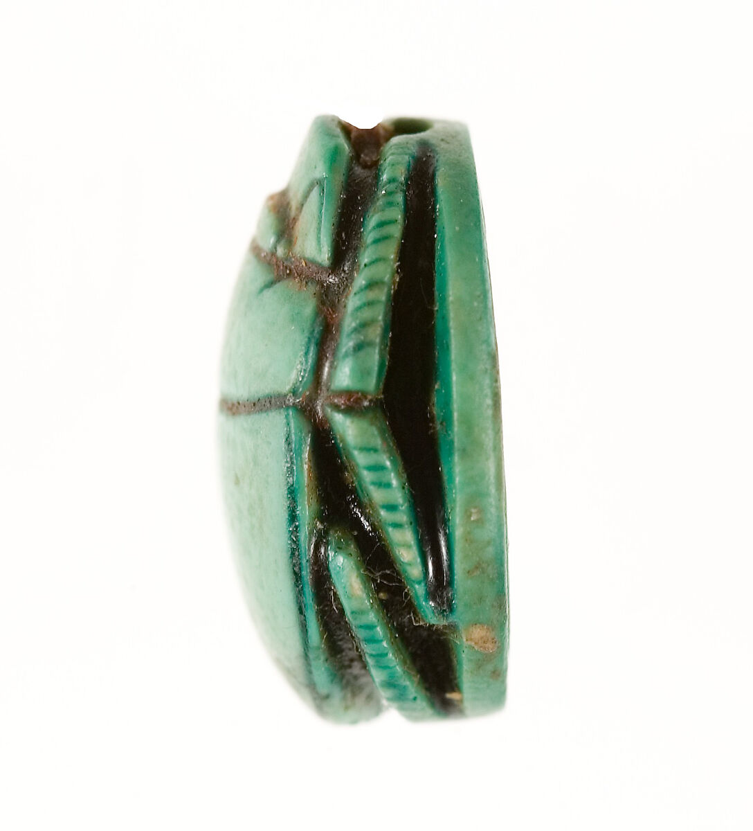 Scarab Inscribed with a Geometric Pattern, Steatite (glazed)