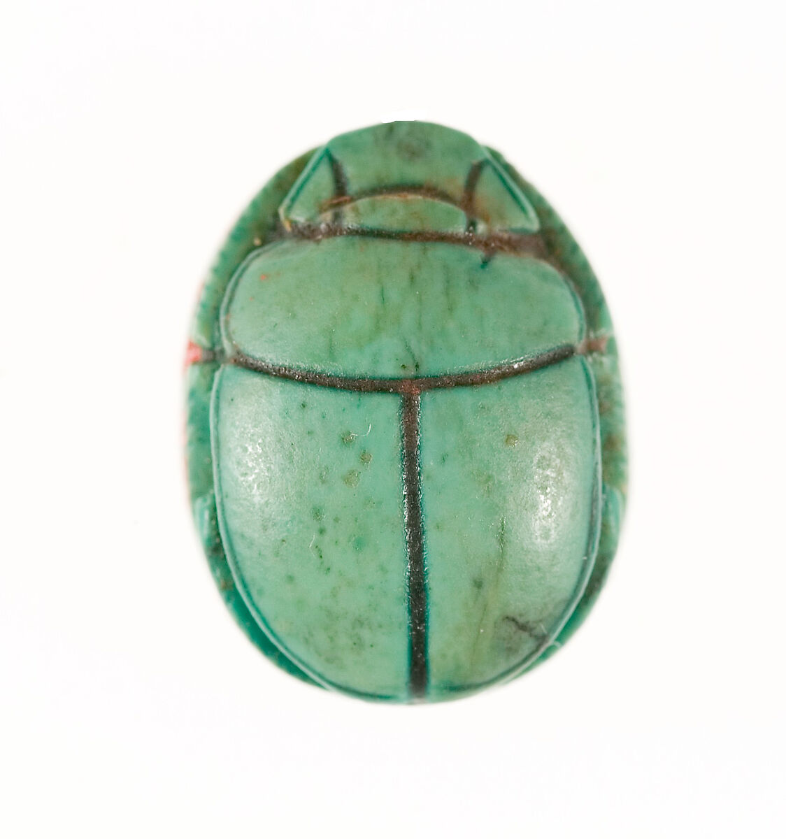 Scarab Inscribed with a Geometric Pattern, Steatite (glazed)
