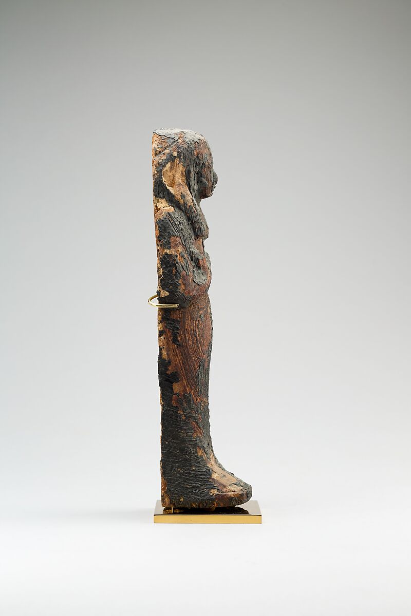 Canopic Coffin in the Form of Imseti, Wood (sycamore), paint, stucco