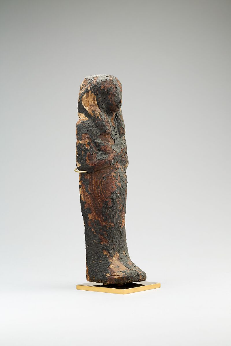 Canopic Coffin in the Form of Imseti, Wood (sycamore), paint, stucco