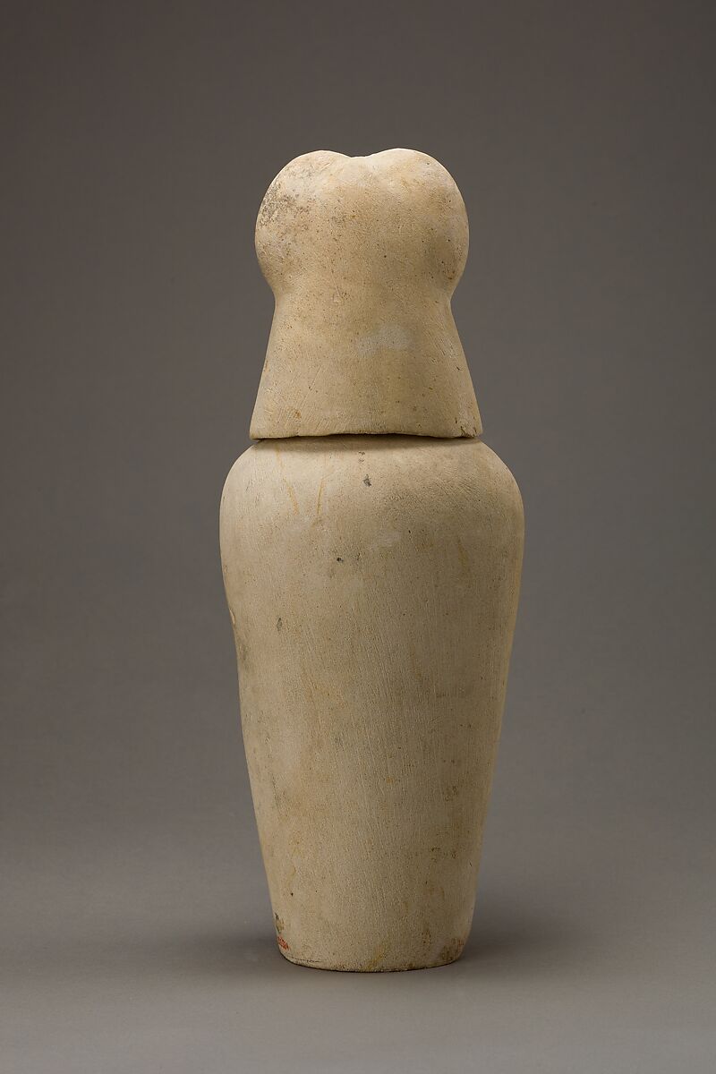 Canopic jar with baboon head, Limestone