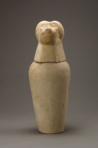 Canopic jar with baboon head