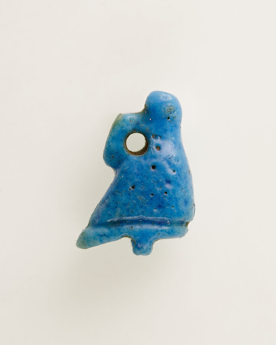 White Crown amulet, Faience 