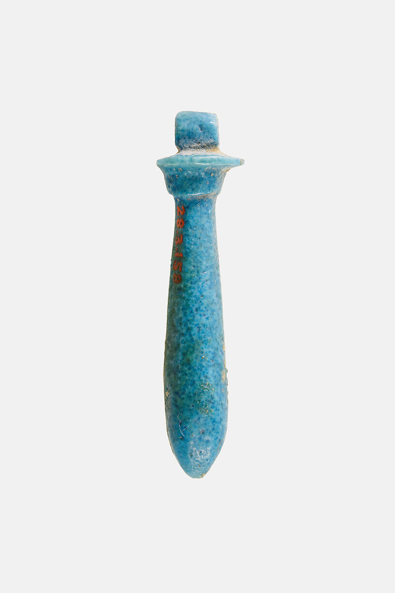 Papyrus Scepter (wadj) amulet, Blue Faience