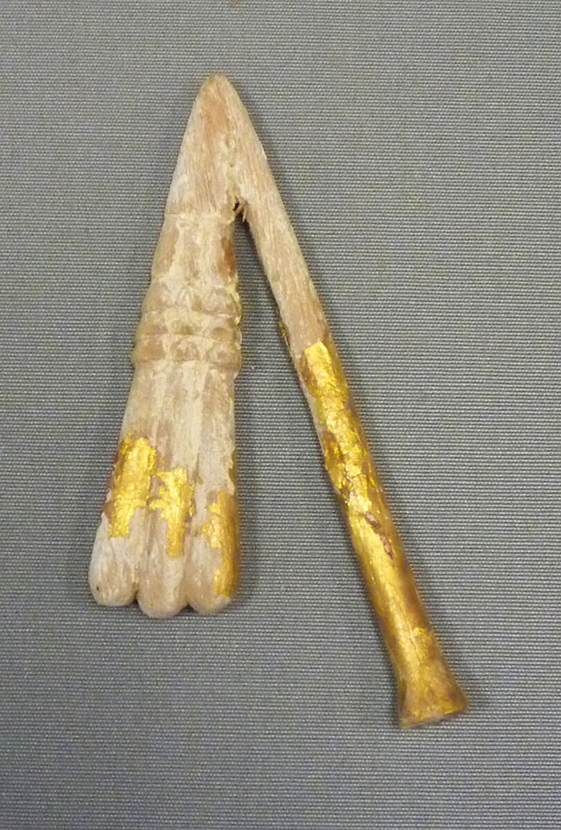 Model Flail from the Foundation Deposit for Hatshepsut's Tomb, Wood, gold foil 