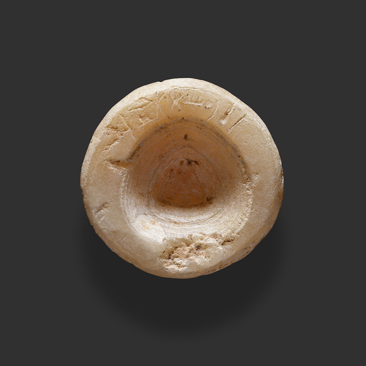 Model Dish from a Foundation Deposit, Travertine (Egyptian alabaster) 