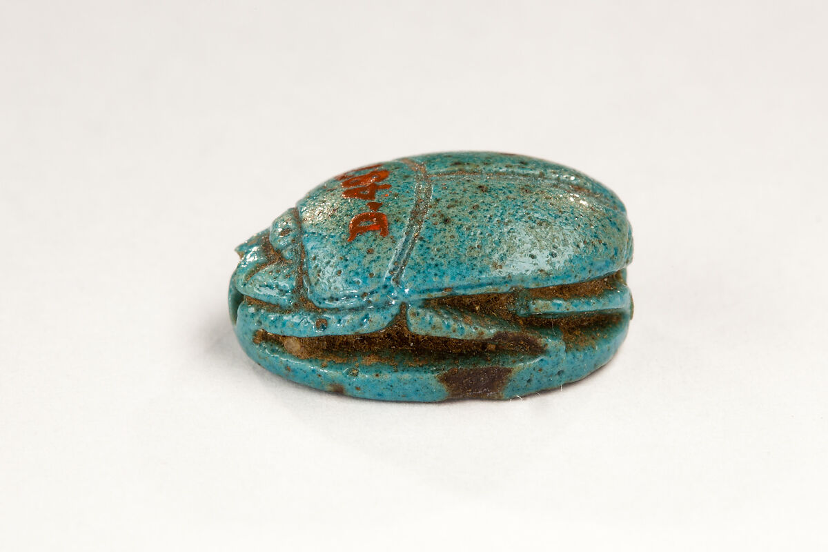 Scarab Inscribed with the Throne Name of Thutmose I, Faience