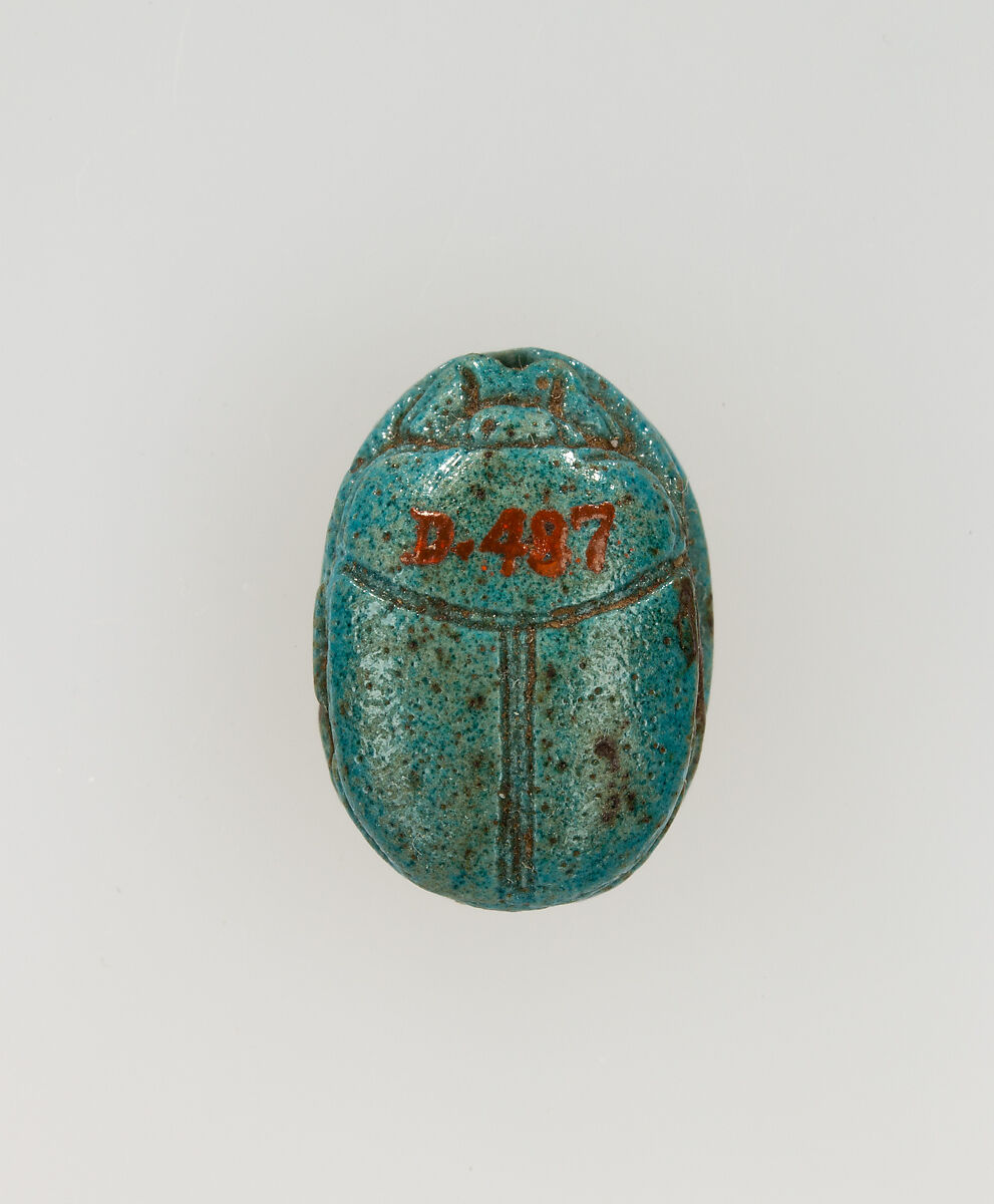 Scarab Inscribed with the Throne Name of Thutmose I, Faience