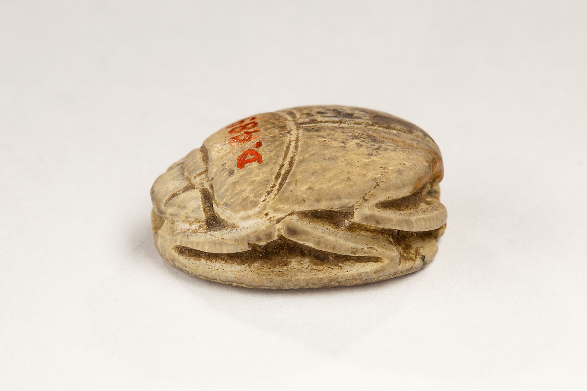 Scarab Inscribed for Thutmose I, Steatite, glazed