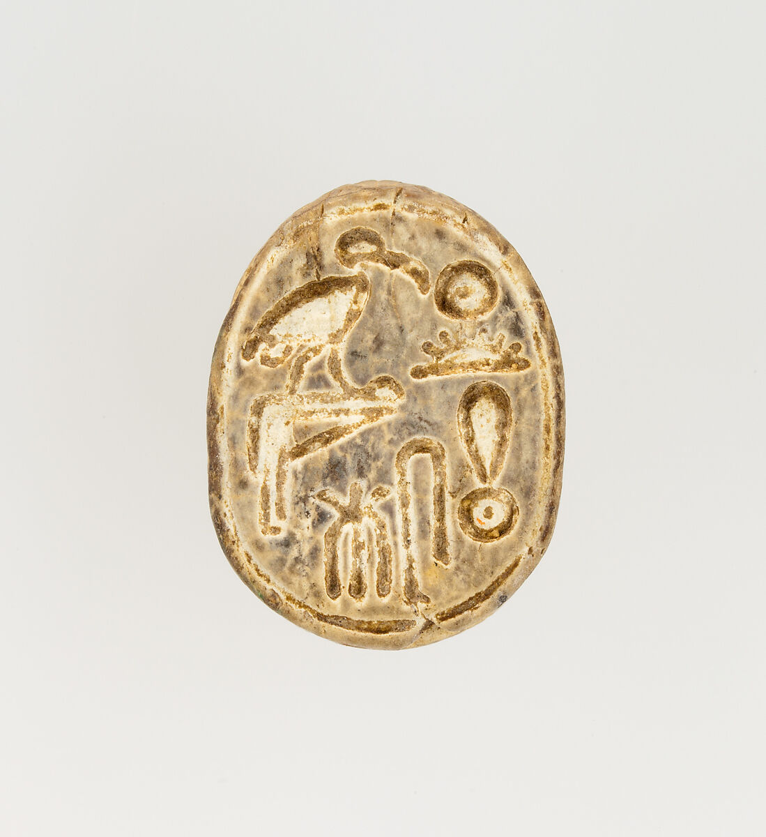 Scarab Inscribed for Thutmose I, Steatite, glazed
