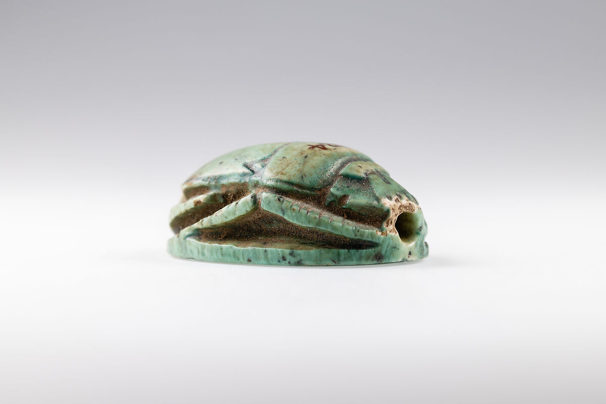 Scarab Inscribed with the Name of King Thutmose III, Glazed steatite