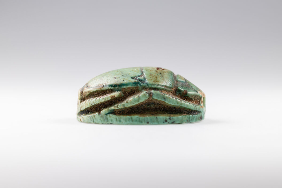 Scarab Inscribed with the Name of King Thutmose III, Glazed steatite