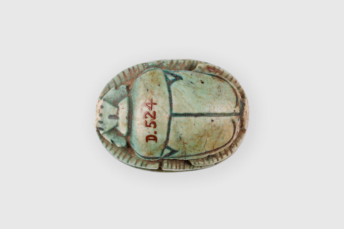 Scarab Inscribed with the Name of King Thutmose III, Glazed steatite