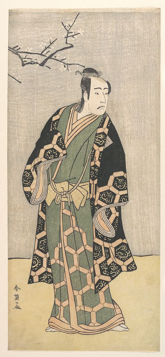 An Unidentified Actor, Katsukawa Shun&#39;ei 勝川春英 (Japanese, 1762–1819), Woodblock print; ink and color on paper, Japan 