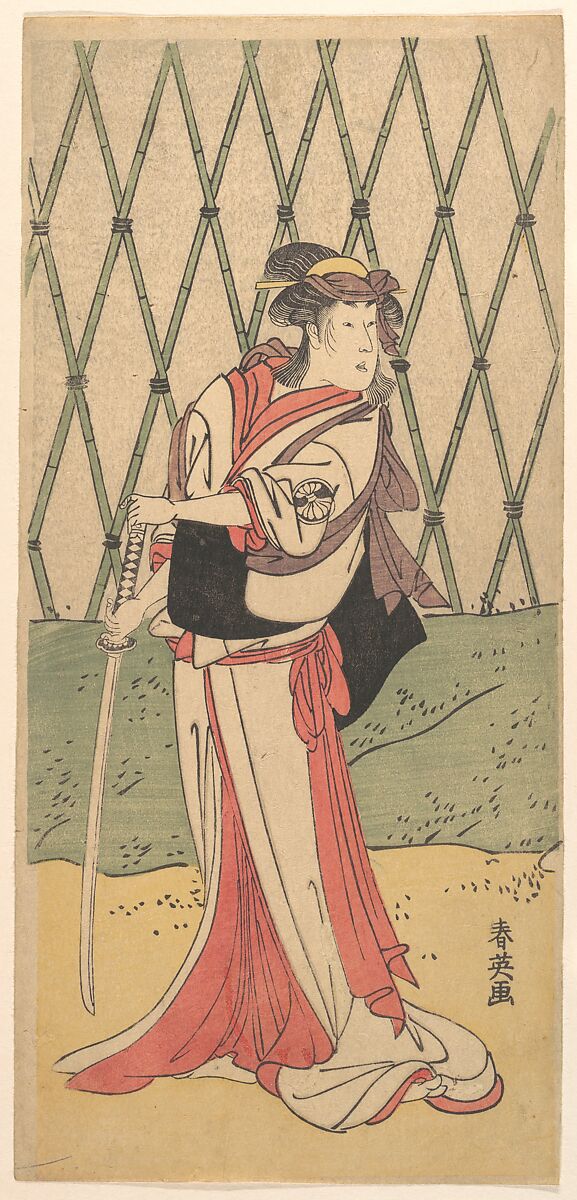 Segawa Kikunojo, in a Female Role, Katsukawa Shun&#39;ei 勝川春英 (Japanese, 1762–1819), Woodblock print; ink and color on paper, Japan 