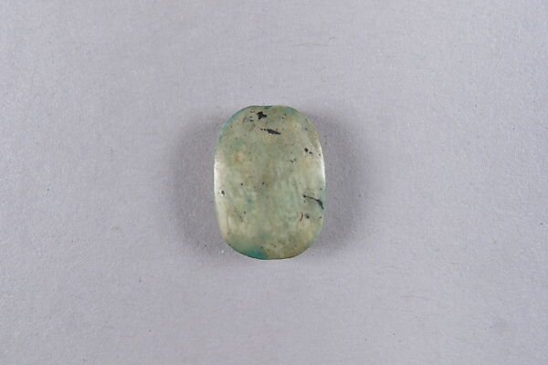 Oval Plaque Inscribed with Blessing Related to Amun (Amun-Re), Blue-green glazed steatite