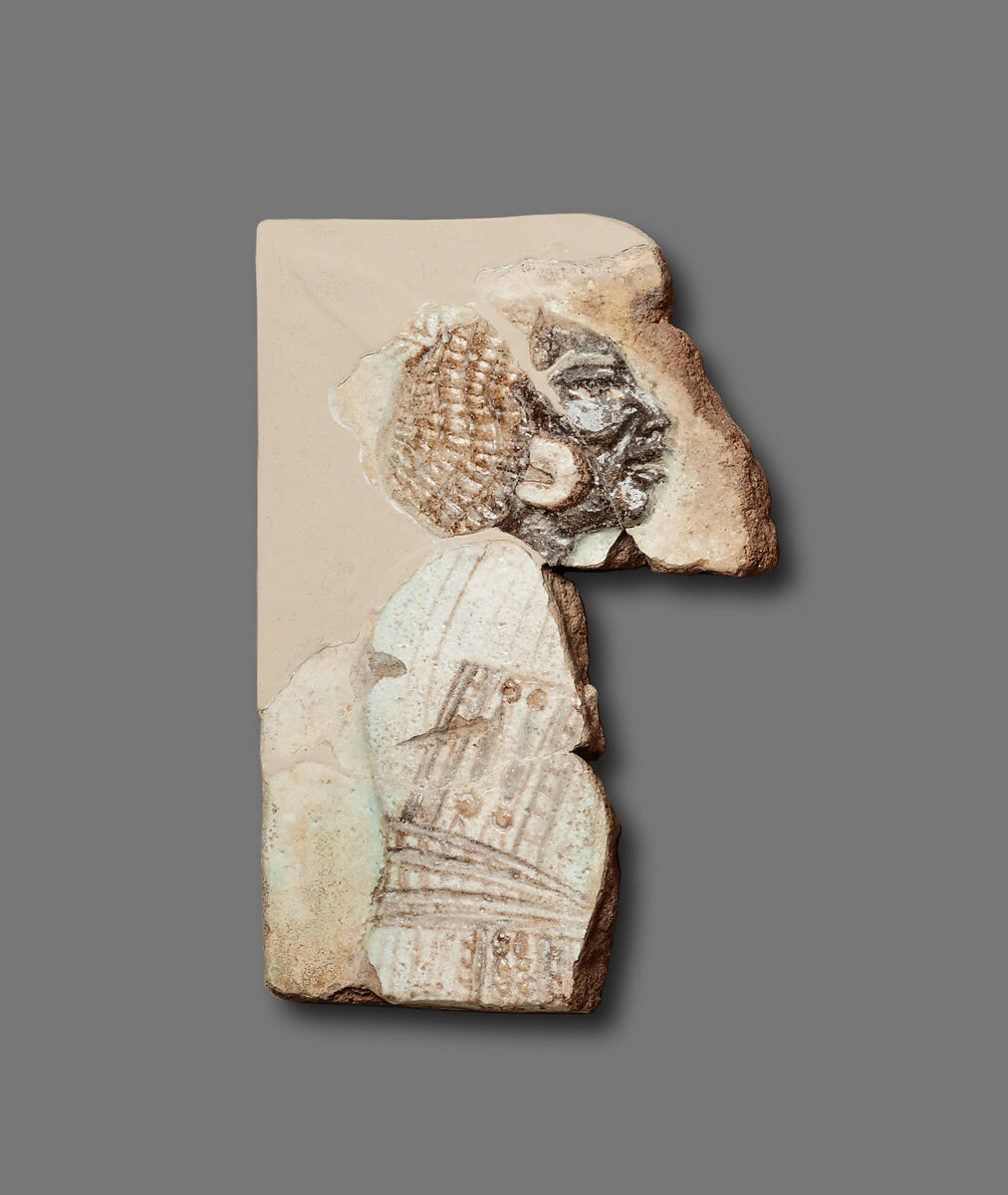 Tile from walls of Throne Room in the palace of Ramesses II, Faience 