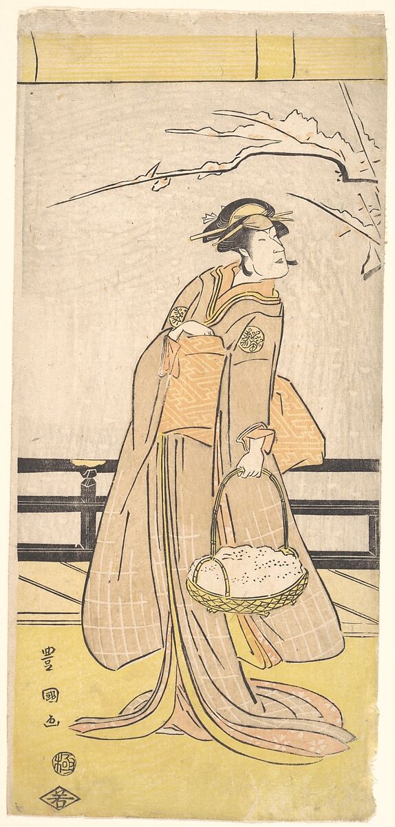 Nakayama Tomisaburo in a Female Role, Utagawa Toyokuni I (Japanese, 1769–1825), Woodblock print; ink and color on paper, Japan 