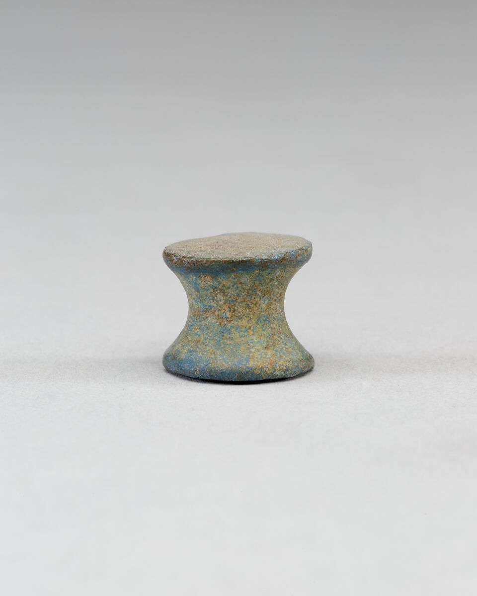Spool-Shaped Game Piece, Egyptian blue