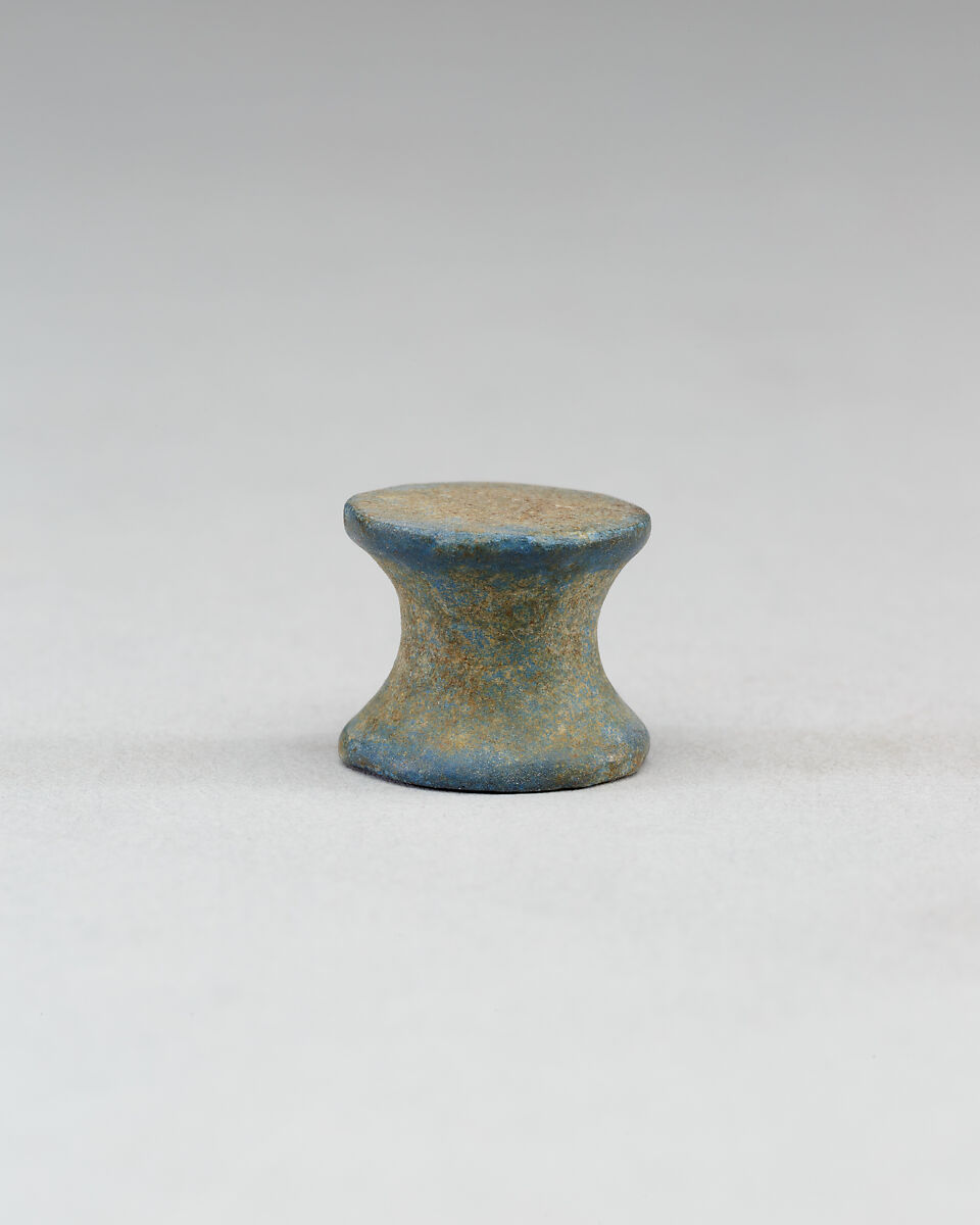 Spool-Shaped Game Piece, Egyptian blue 