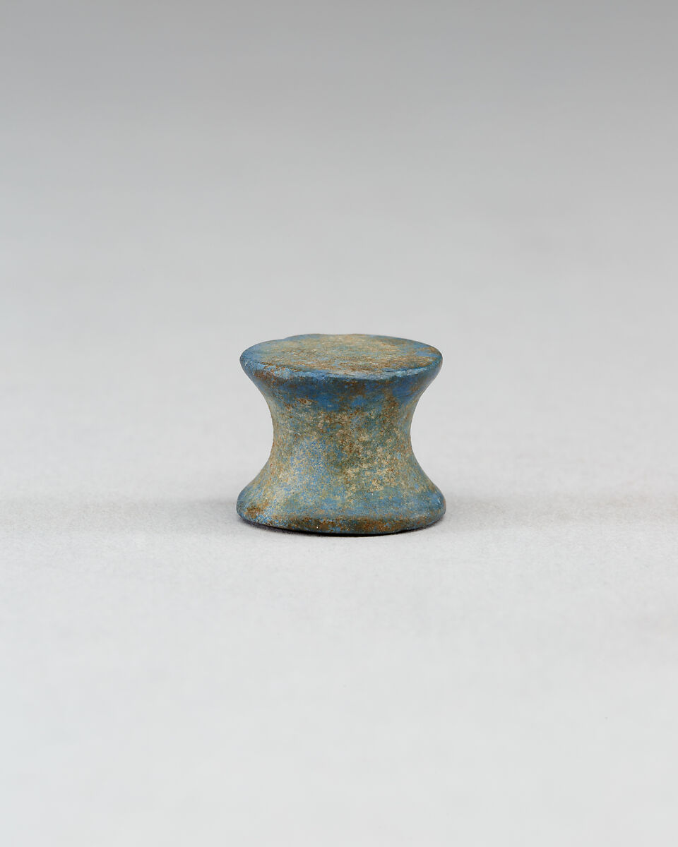 Spool-Shaped Game Piece, Egyptian blue
