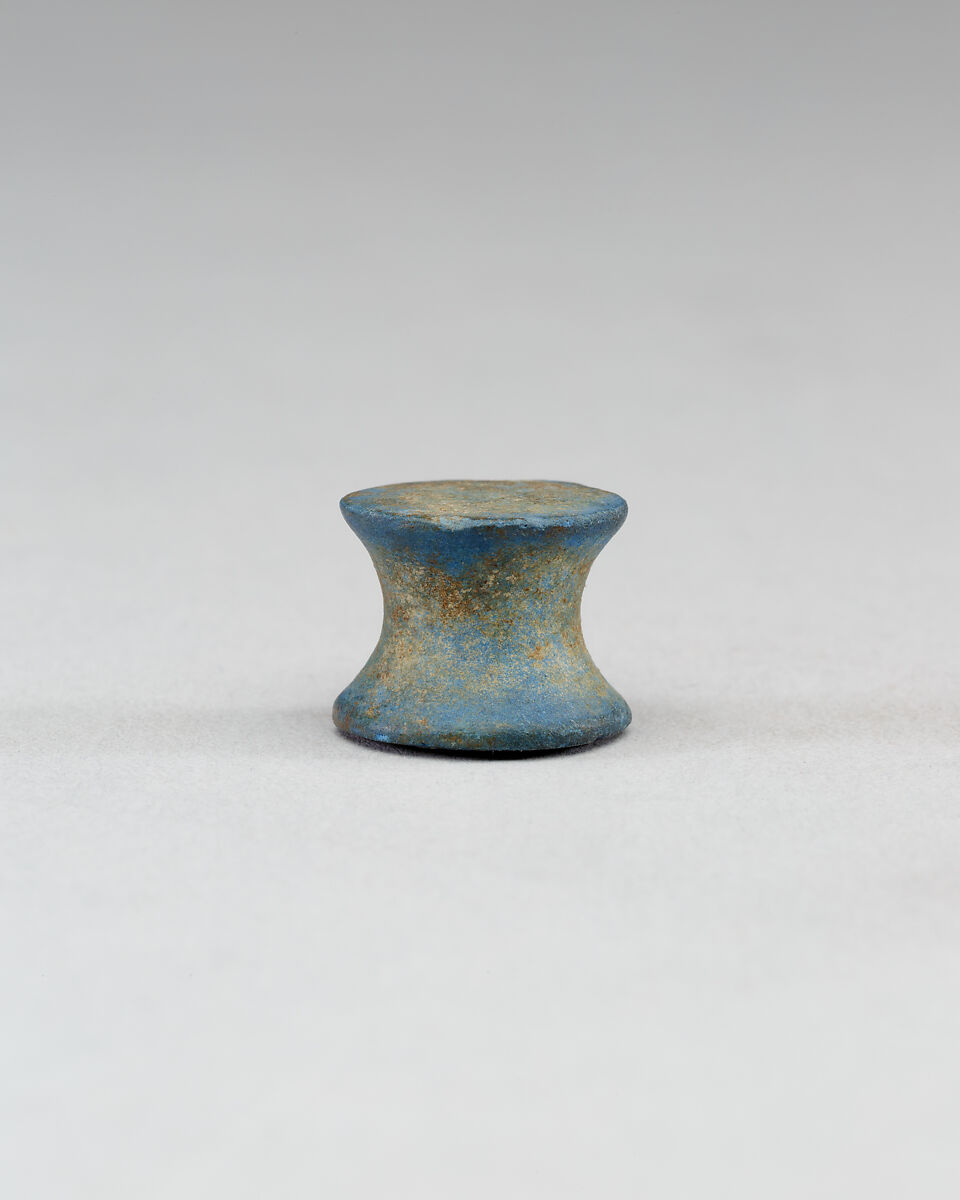 Spool-Shaped Game Piece, Egyptian blue 