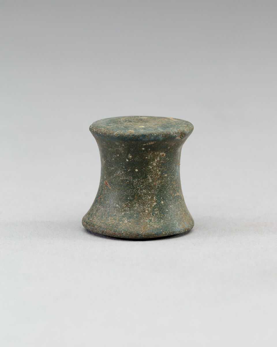 Spool-Shaped Game Pieces from Neferkhawet's Tomb, Faience 