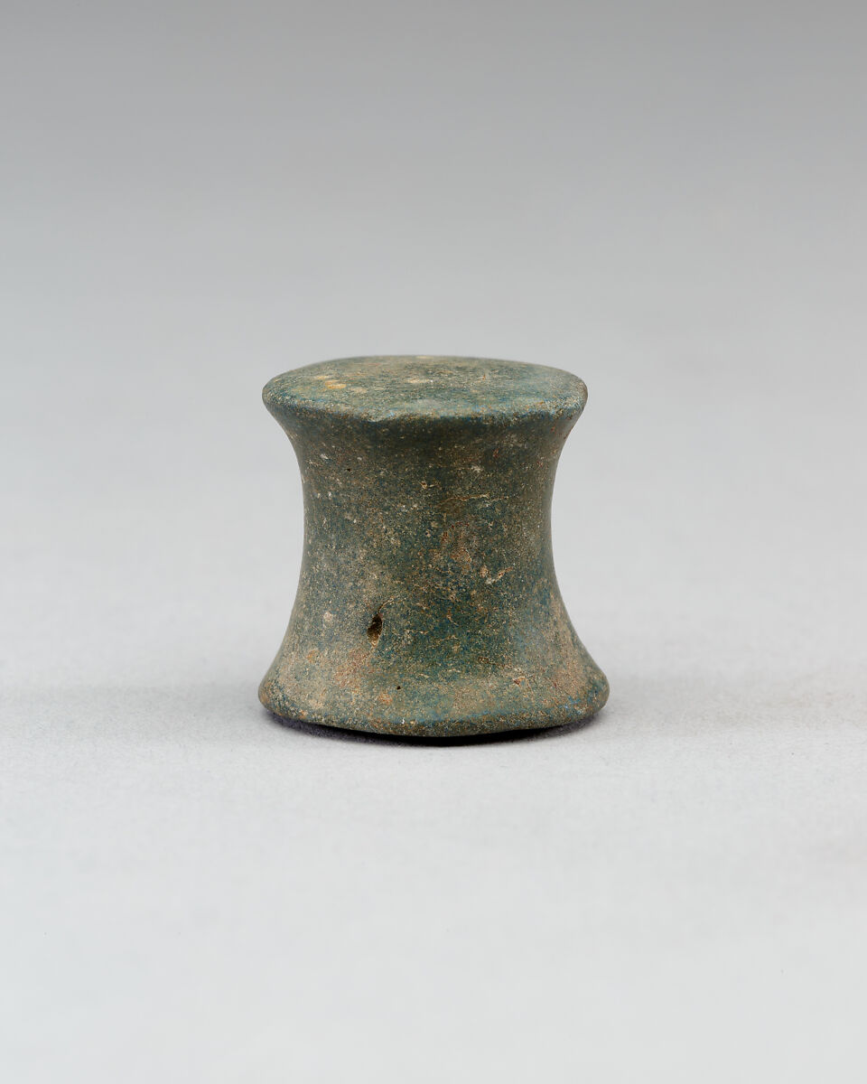 Spool-Shaped Game Pieces from Neferkhawet's Tomb, Faience