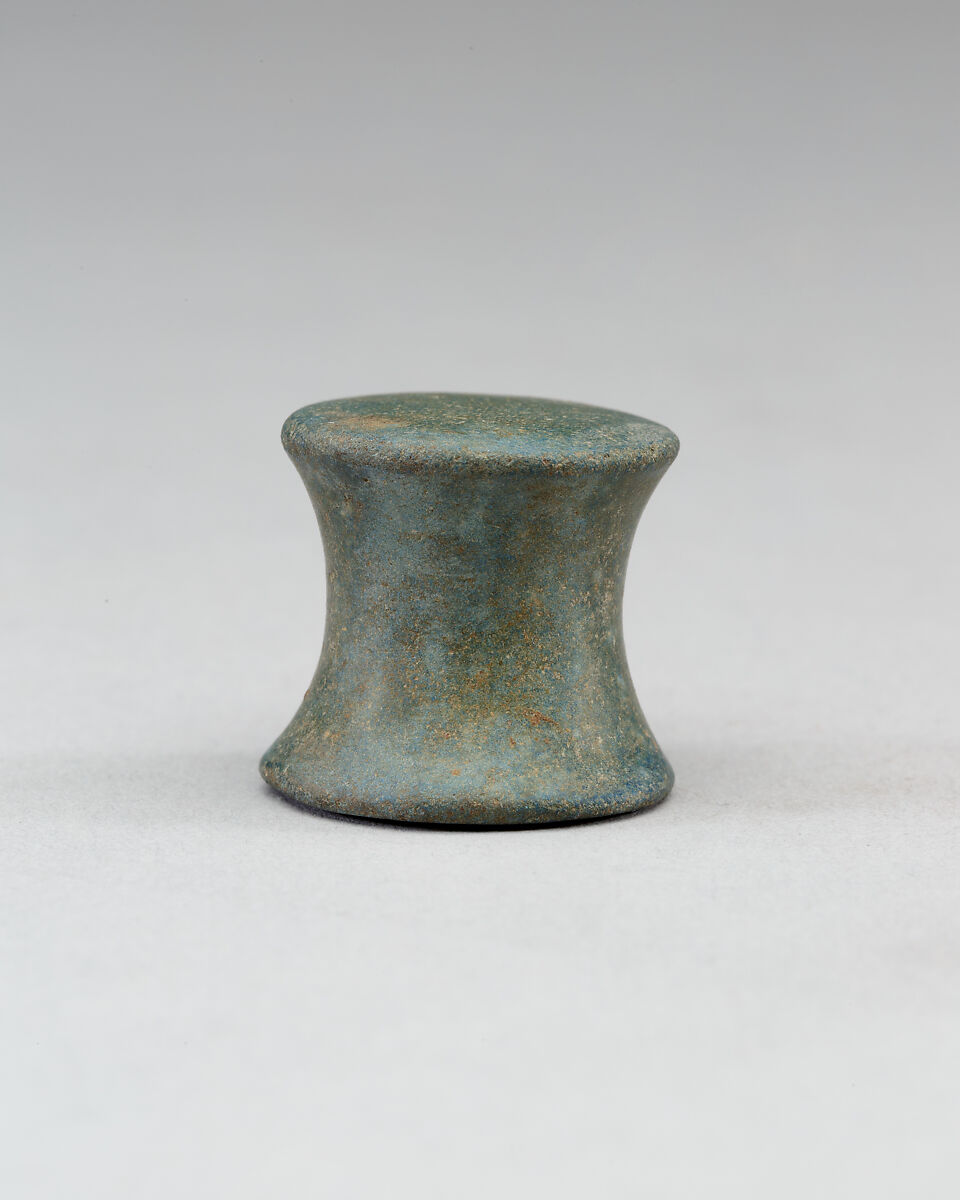 Spool-Shaped Game Pieces from Neferkhawet's Tomb, Faience 