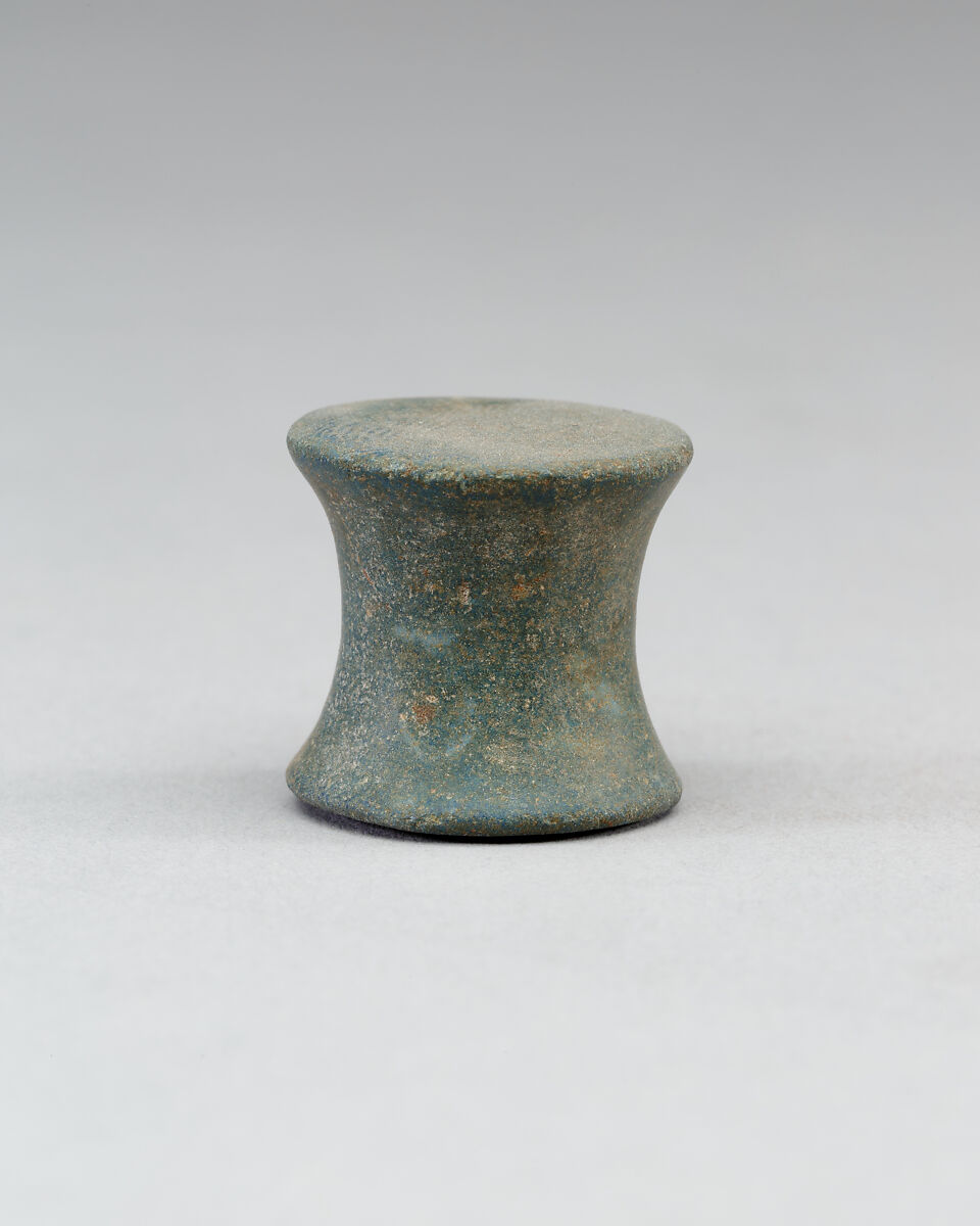 Spool-Shaped Game Pieces from Neferkhawet's Tomb, Faience 