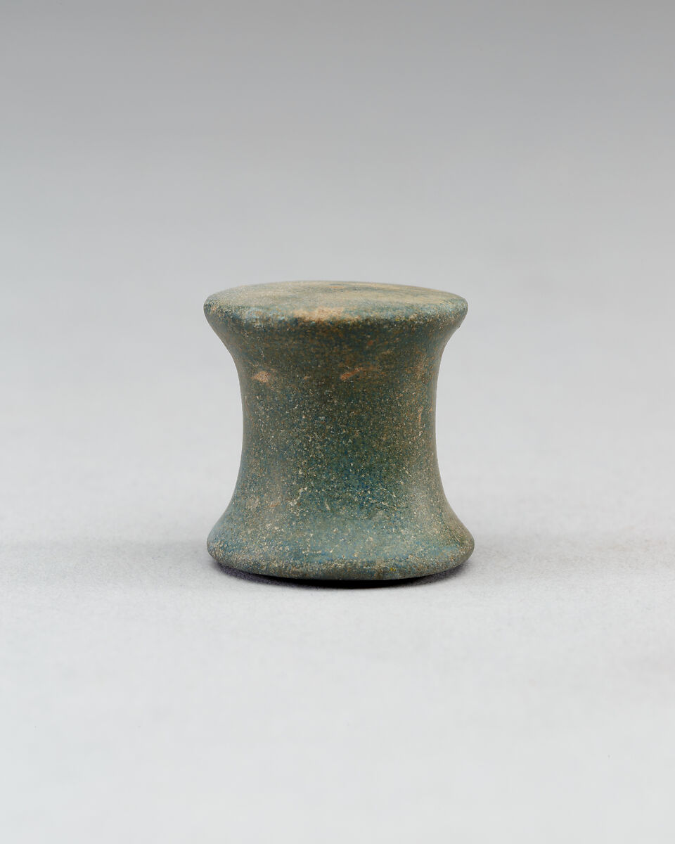 Spool-Shaped Game Pieces from Neferkhawet's Tomb, Faience 