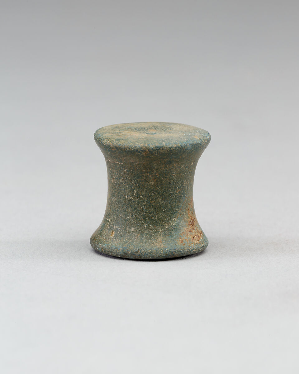 Spool-Shaped Game Pieces from Neferkhawet's Tomb, Faience