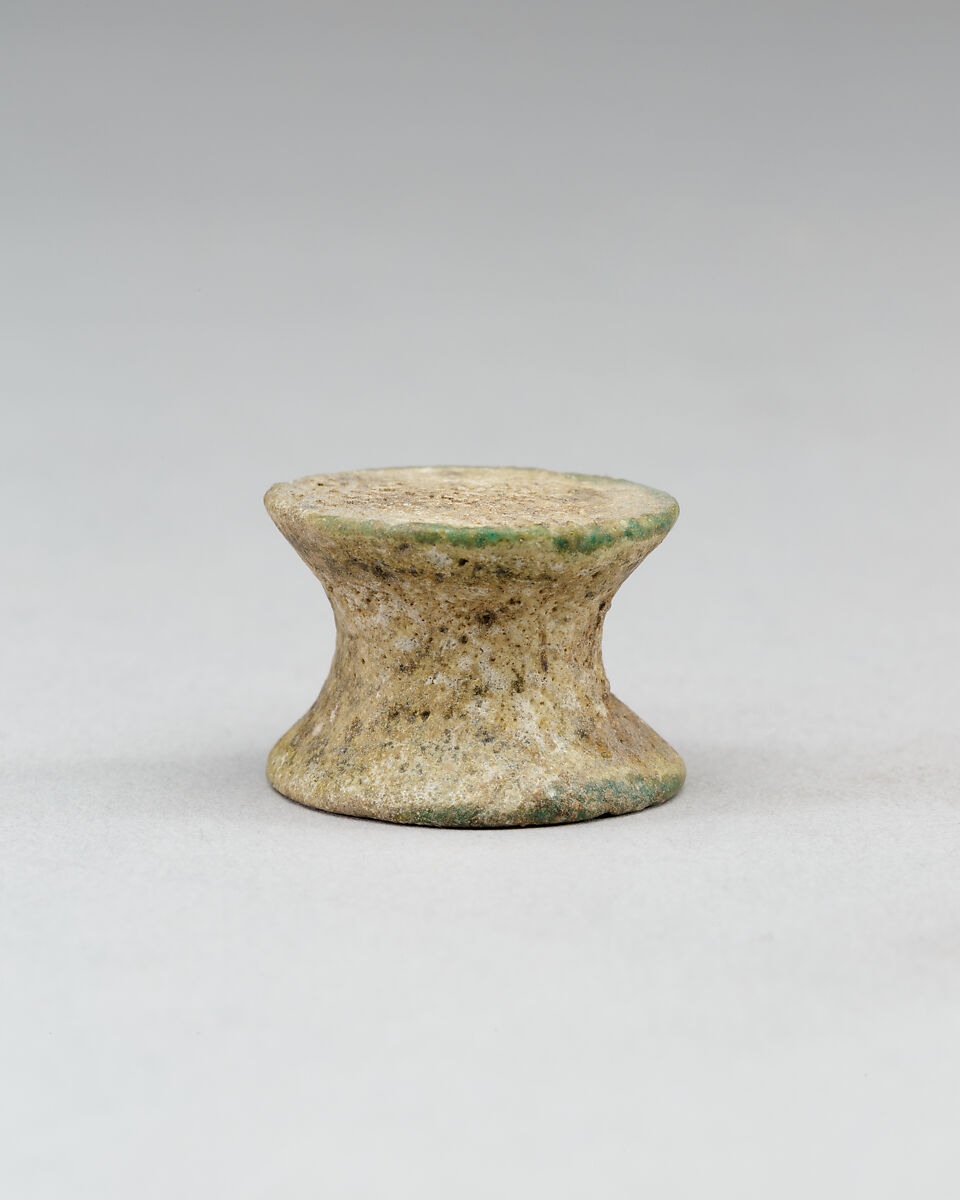 Spool-Shaped Gaming Piece, Tomb of Neferkhawet, Faience