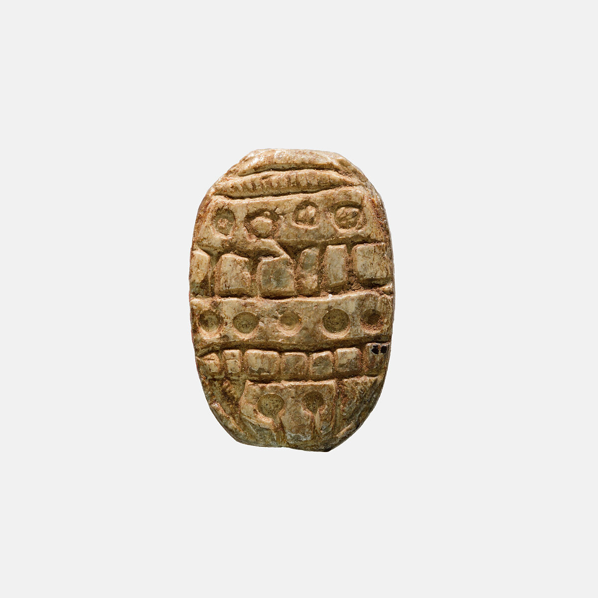 Cowroid Stamp Seal from Ruiu's Burial, Steatite (glazed) 