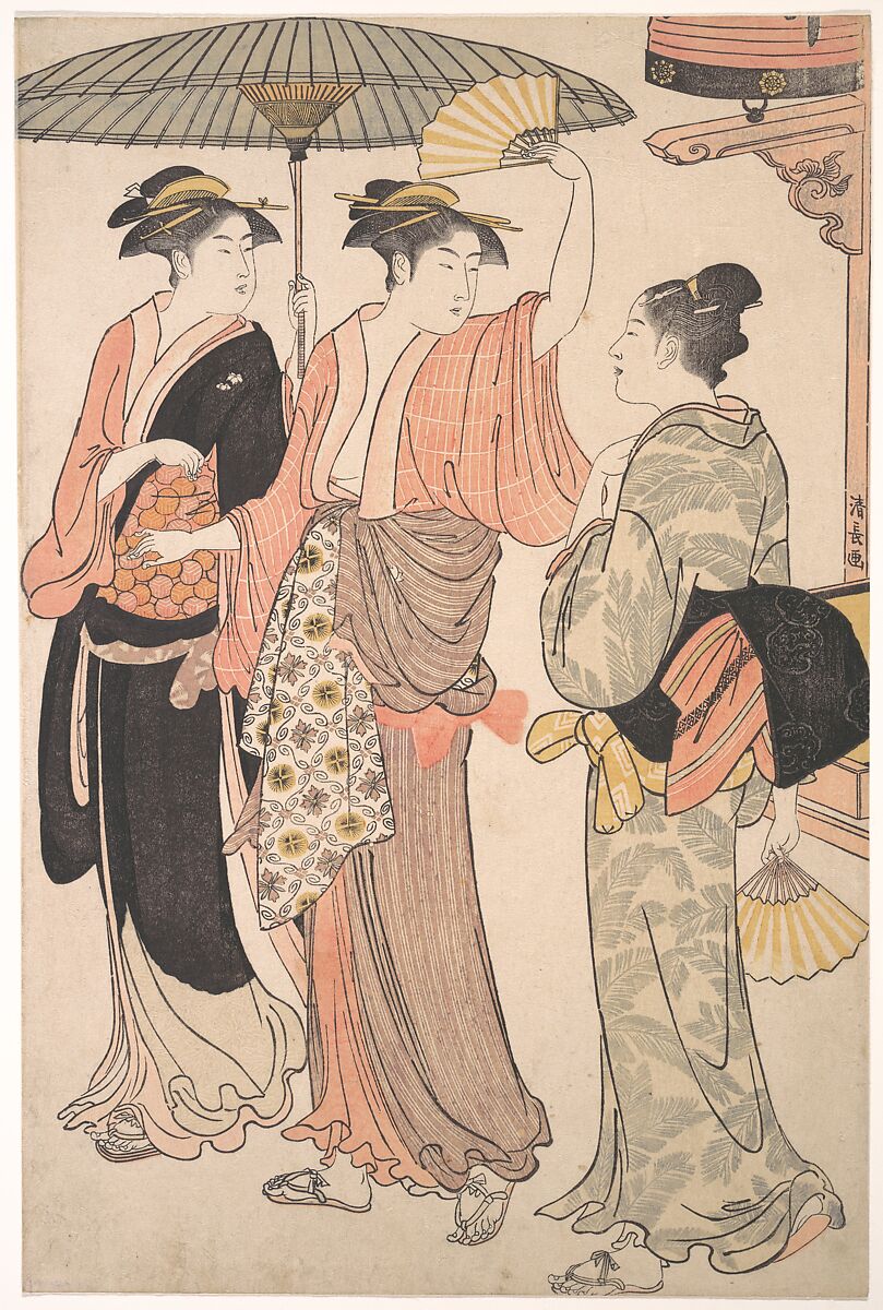 The Fifth Month, from the series Twelve Months in the Southern Pleasure District (Minami jūni kō), Torii Kiyonaga (Japanese, 1752–1815), Left sheet of a diptych of woodblock prints; ink and color on paper 
, Japan 