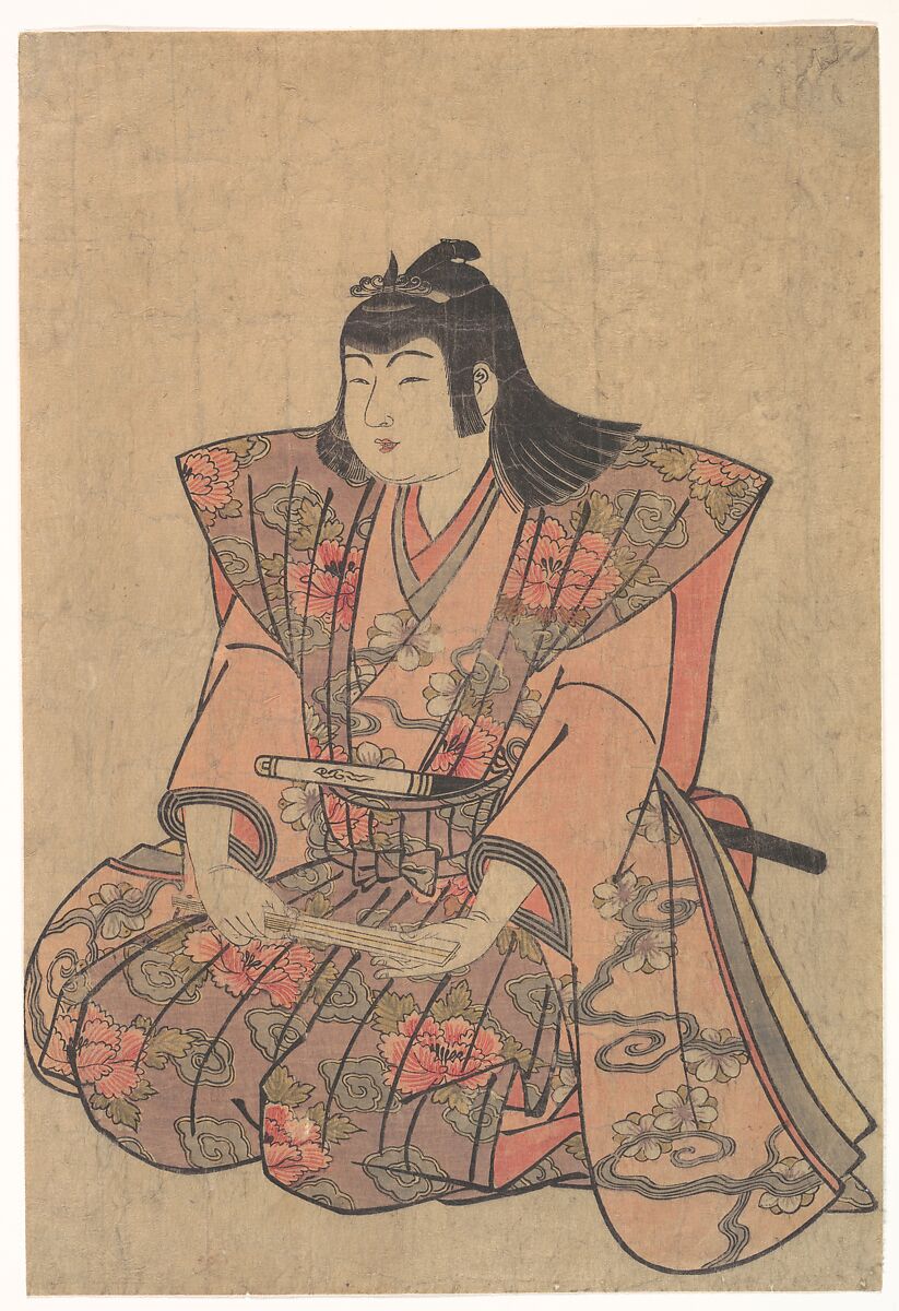 A Boy Singer, Kitao Shigemasa (Japanese, 1739–1820), Woodblock print; ink and color on paper, Japan 