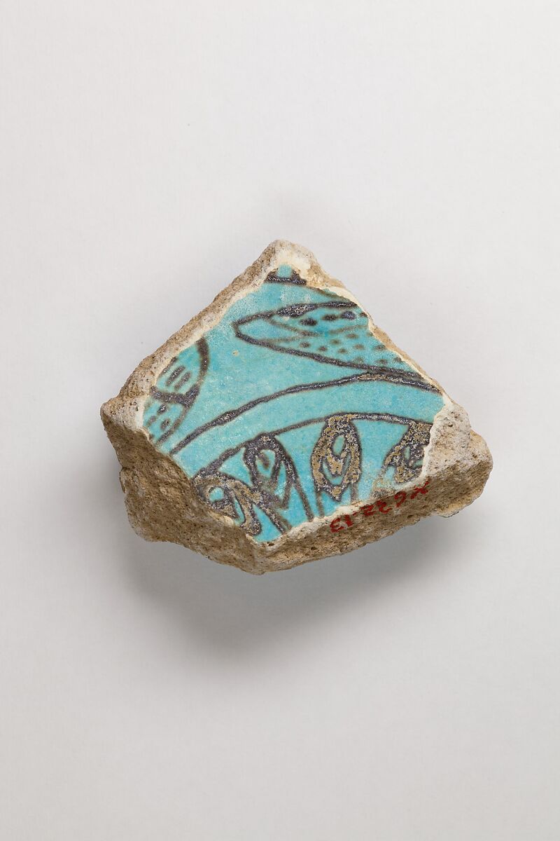Vase fragment, Faience
