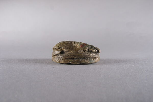Scarab with Reshef and Animals, Steatite