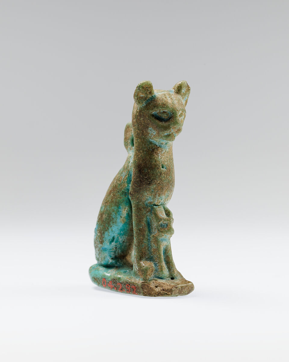Cat Amulet, Faience