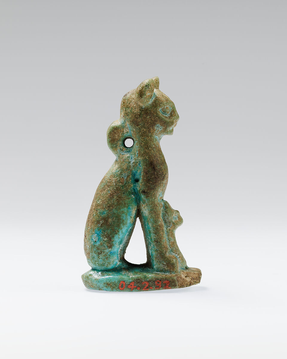 Cat Amulet, Faience