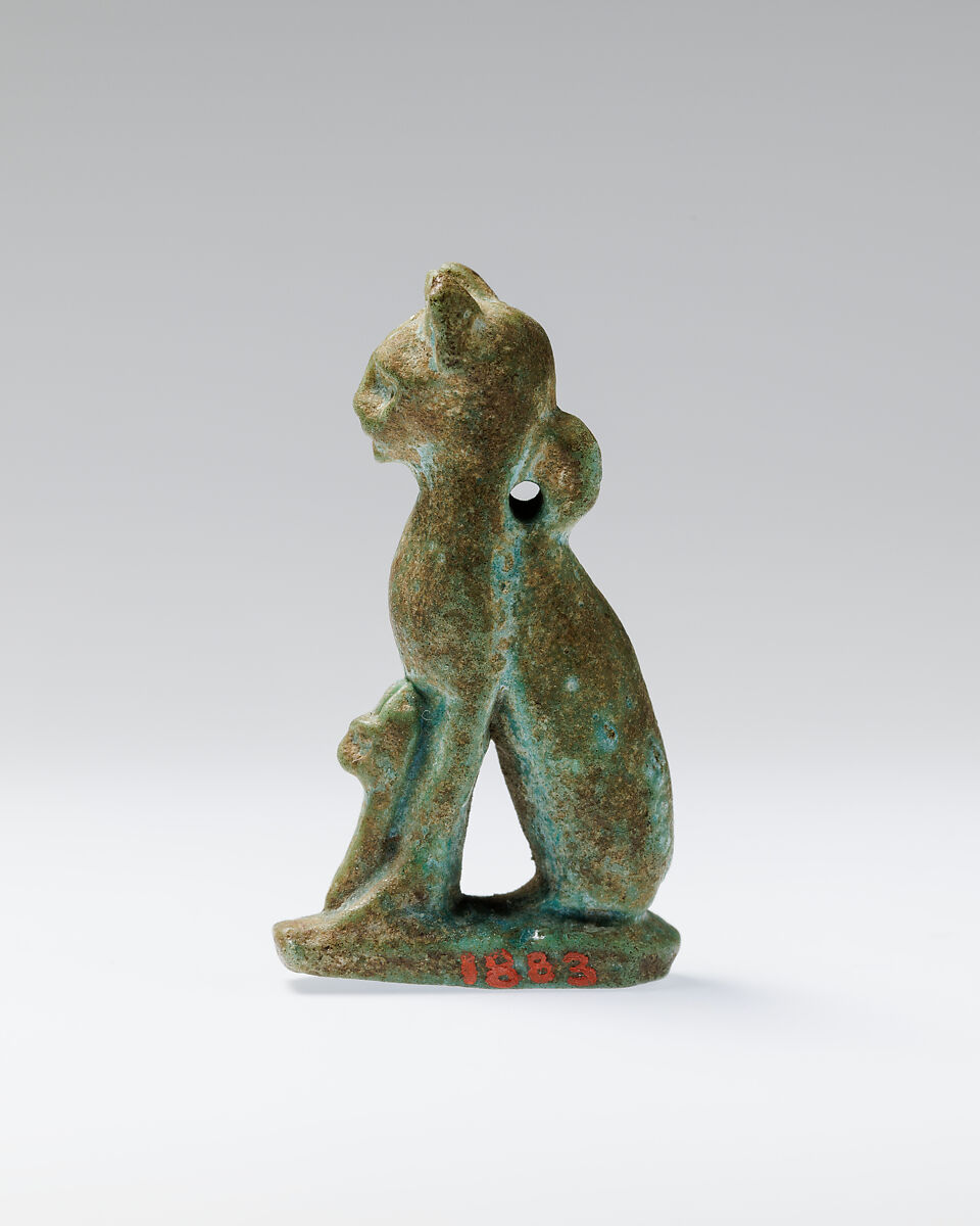 Cat Amulet, Faience