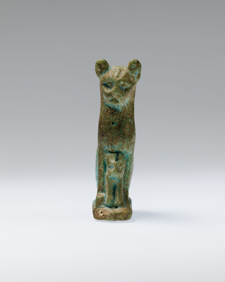 Cat Amulet, Faience
