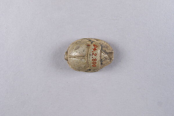 Scarab with a Hippo and a Crocodile, Glazed steatite