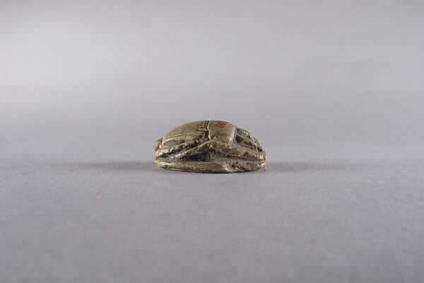 Scarab with a Hippo and a Crocodile, Glazed steatite